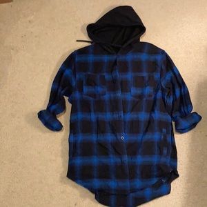 Plaid hooded shirt from Pacsun